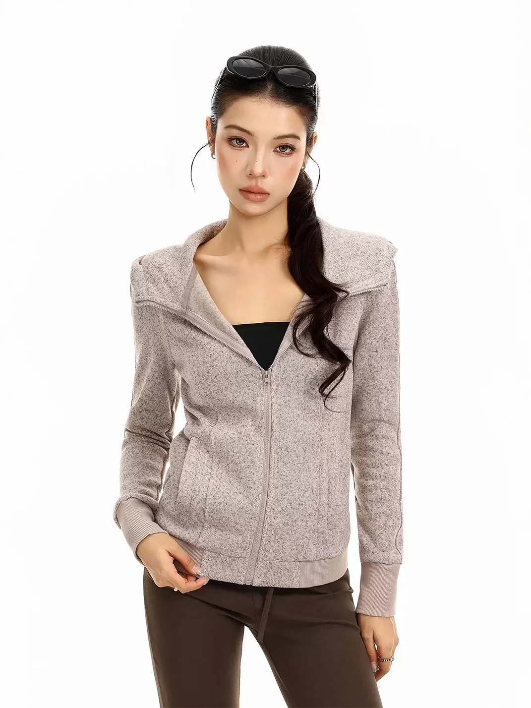 BIGGOLD | Cropped Hooded Zip Jacket
