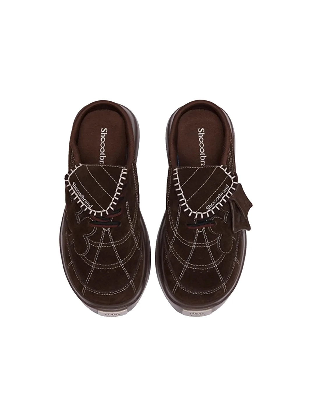 Shootbrand | Brown Suede Platform Slip-On Mules