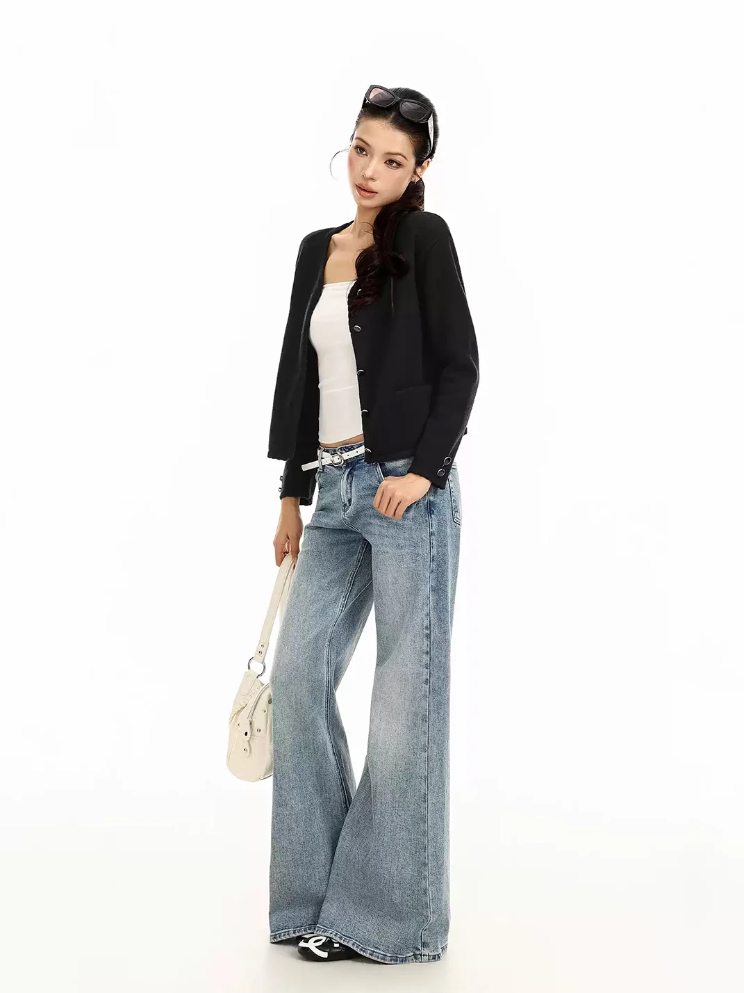 BIGGOLD | Cropped Button Knit Cardigan