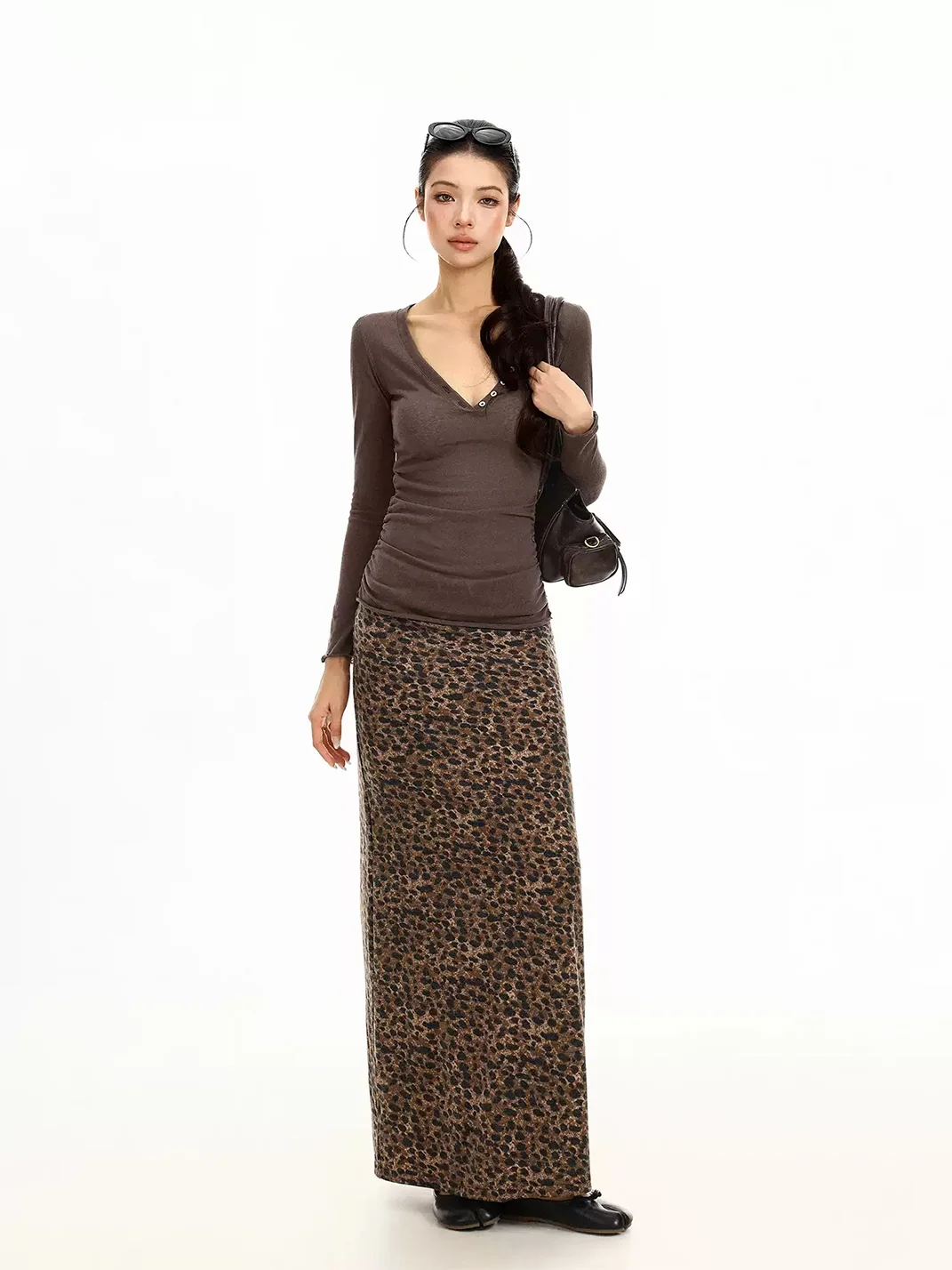 BIGGOLD | Fitted Leopard Print Maxi Skirt
