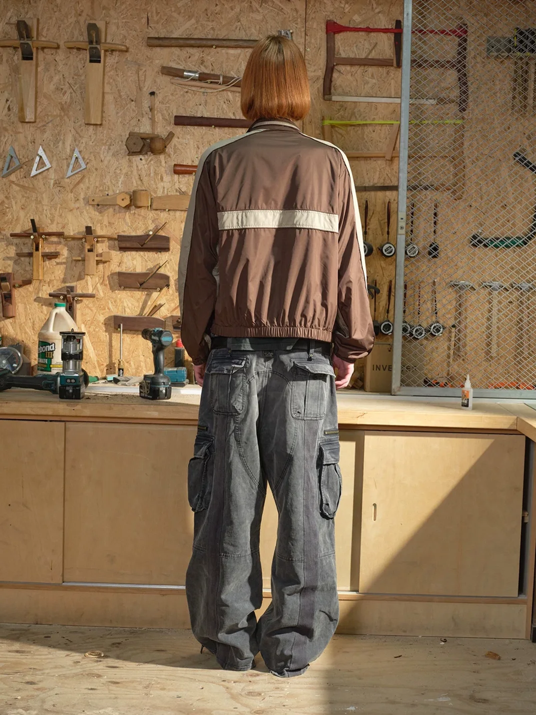 SONGAADON | Loose Fit Multi-Pocket Washed Cargo Pants