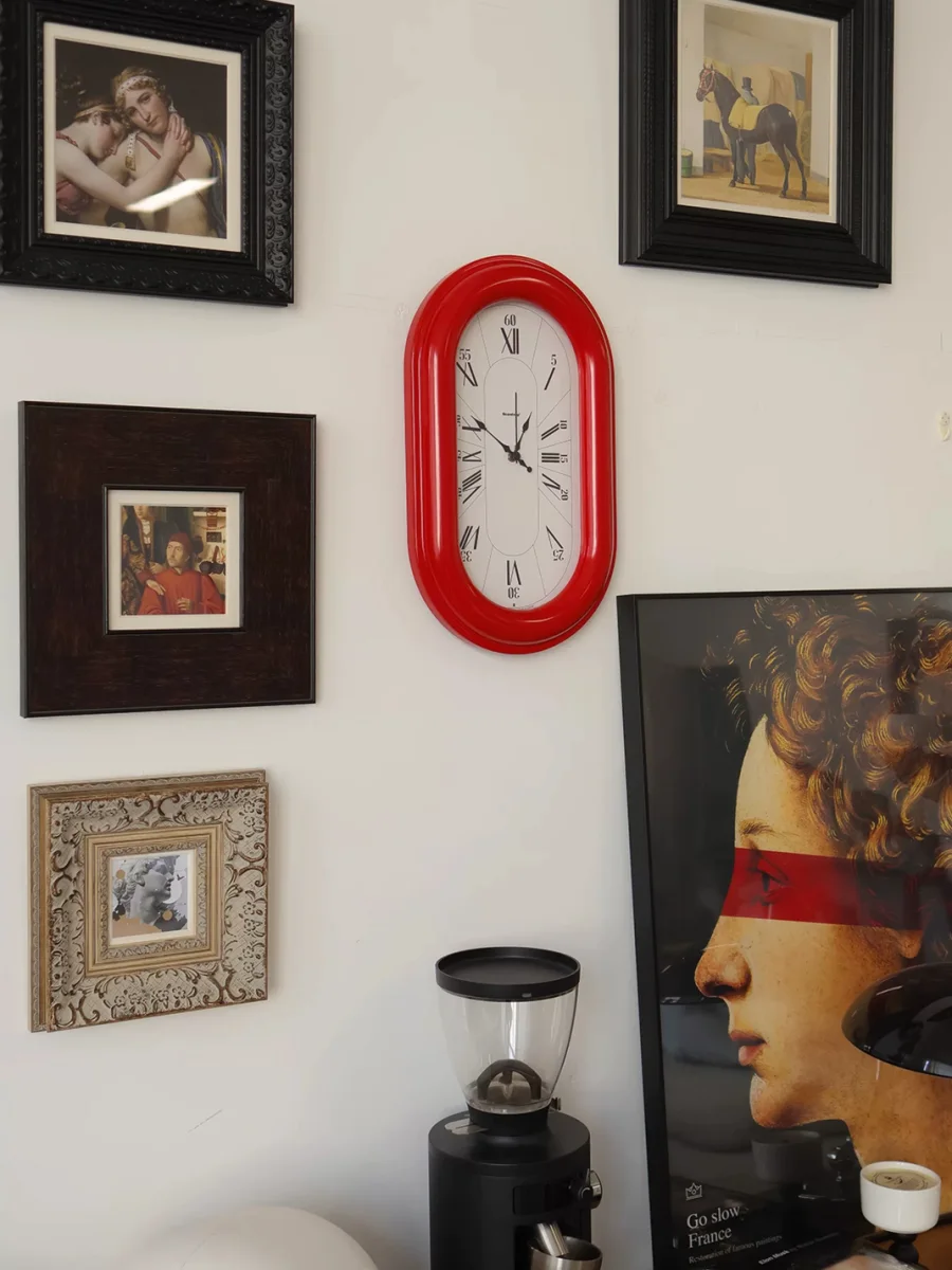 Botro | Oval Roman Numeral Silent Wall Clock - 4