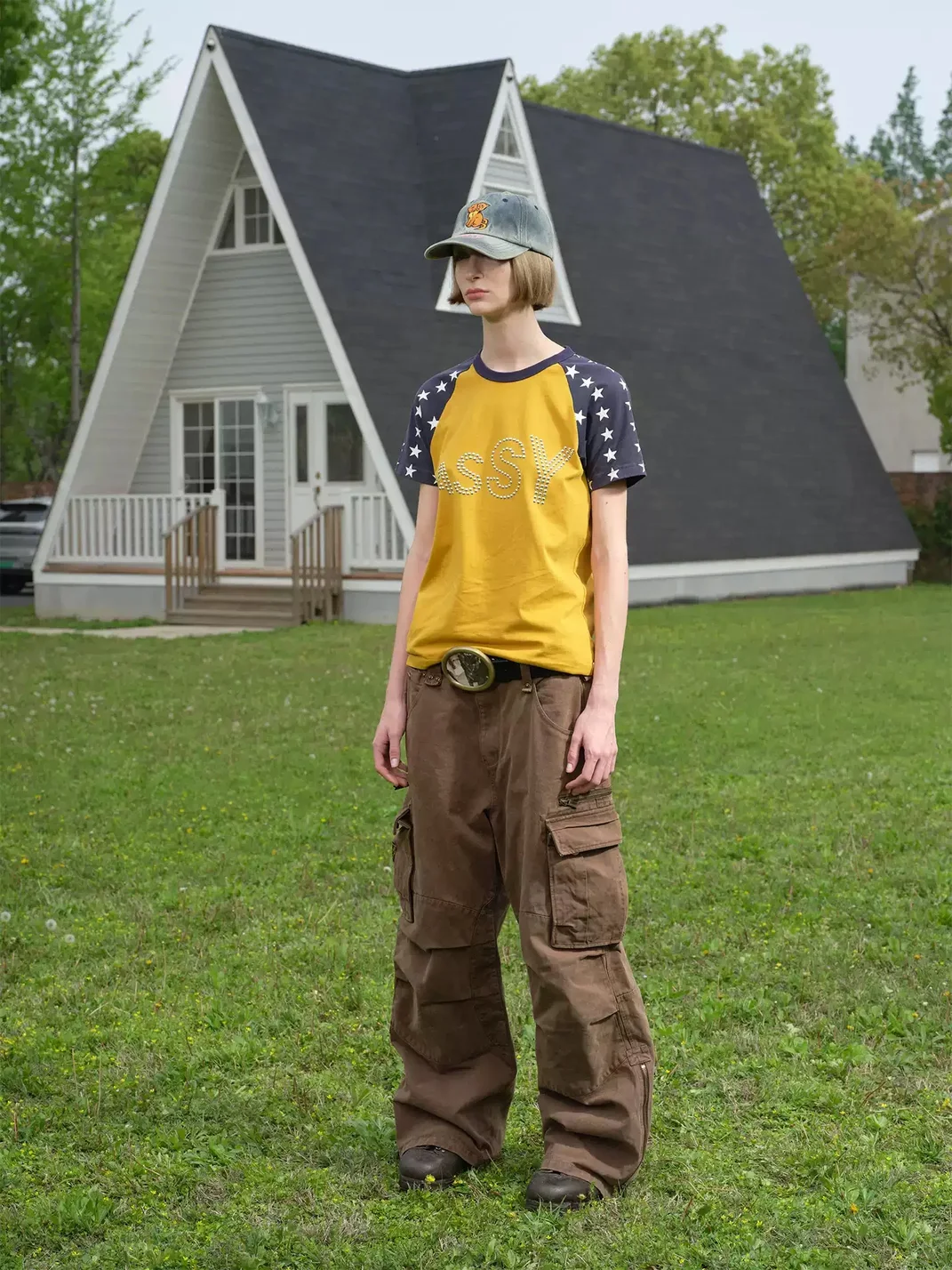 SONGAADON | Loose Fit Multi-Pocket Washed Cargo Pants