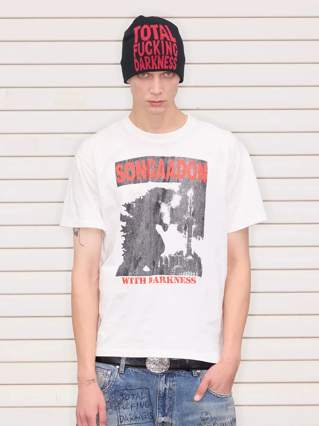 SONGAADON | Godzilla Graphic Distressed Washed T-Shirt