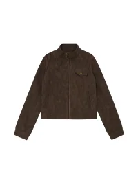 BIGGOLD | Cropped Stand Collar PU Leather Jacket