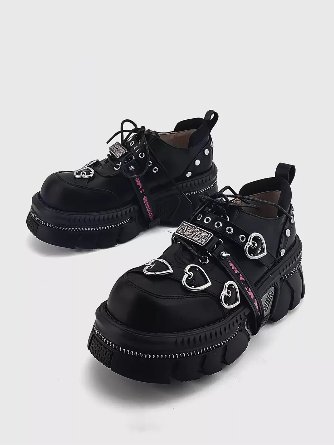 In lucky | Punk Chunky Platform Lace-Up Shoes