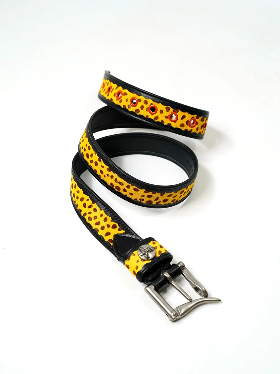 VOWPROGRESS | Leopard Horsehair Leather Belt - 4