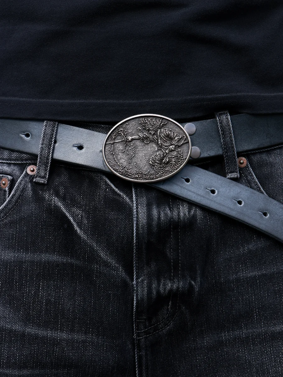 VOWPROGRESS | Miyamoto Musashi Cowhide Belt With Brass Buckle - 3