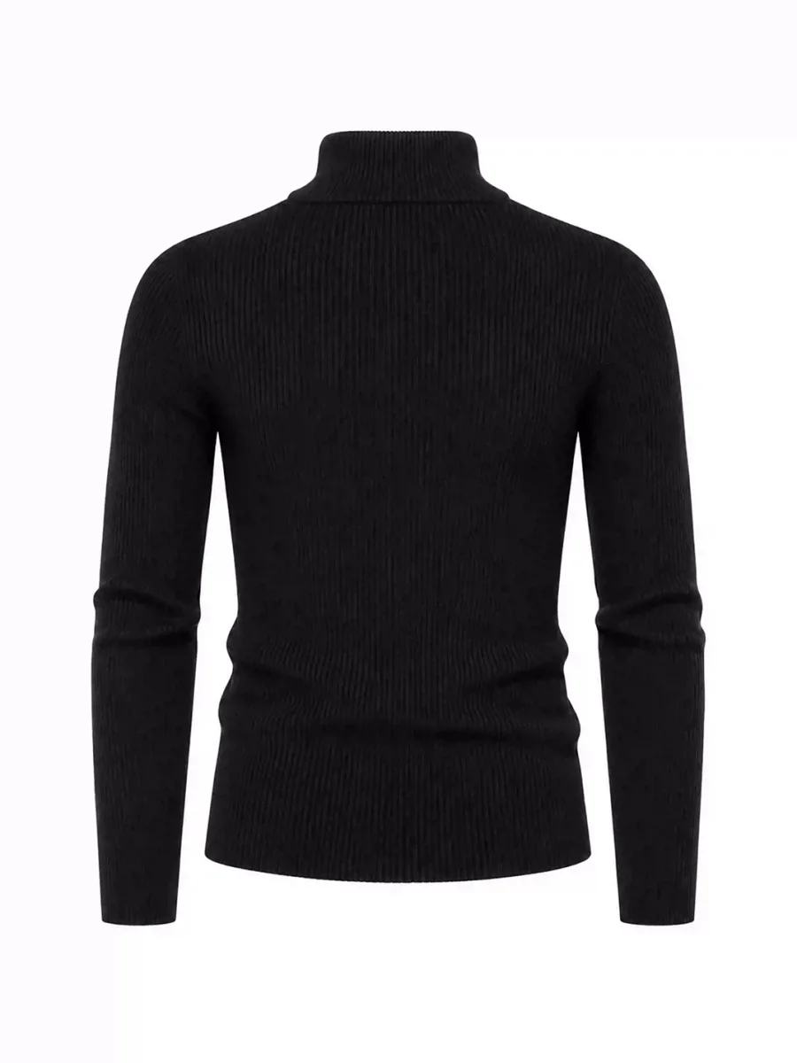 KARMANISTIC | Slim Fit Ribbed Zip Mock Neck Sweater - 4