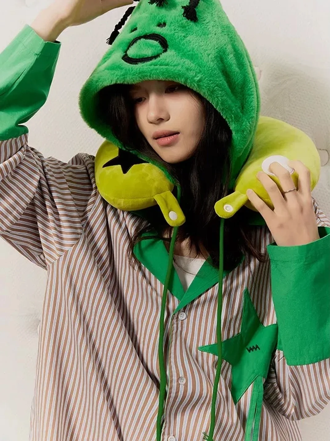 Wishmore | Hooded U-Shaped Plush Neck Pillow