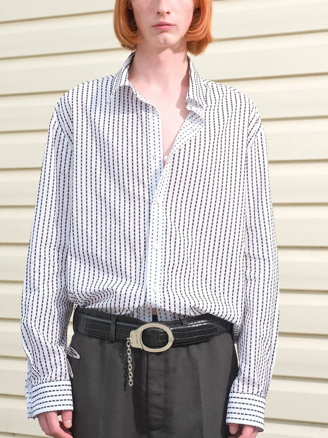 SONGAADON | No-Hole Handcuff Buckle Leather Belt
