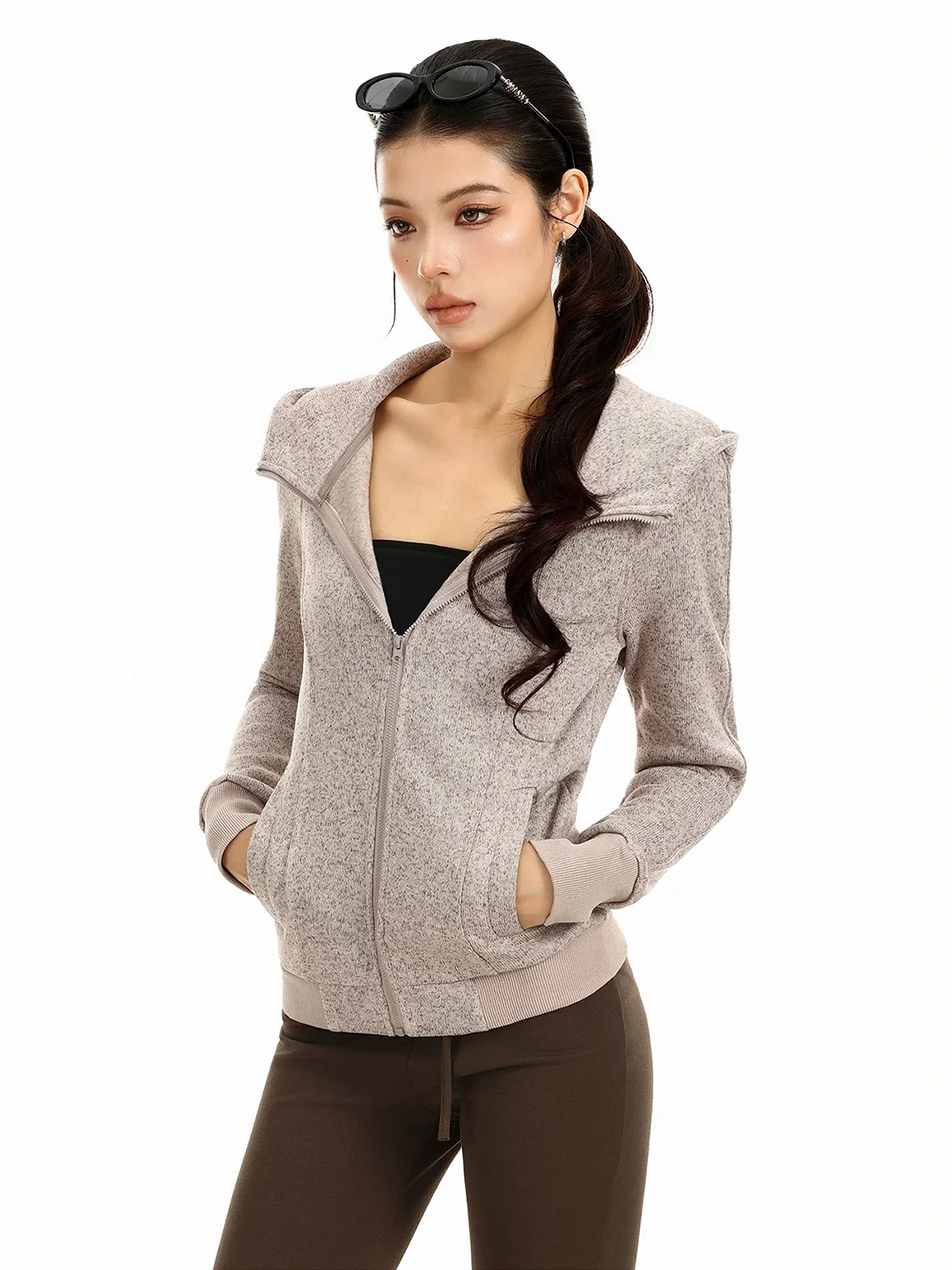 BIGGOLD | Cropped Hooded Zip Jacket