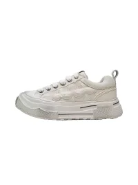 Shootbrand | Distressed Platform Retro Canvas Sneakers