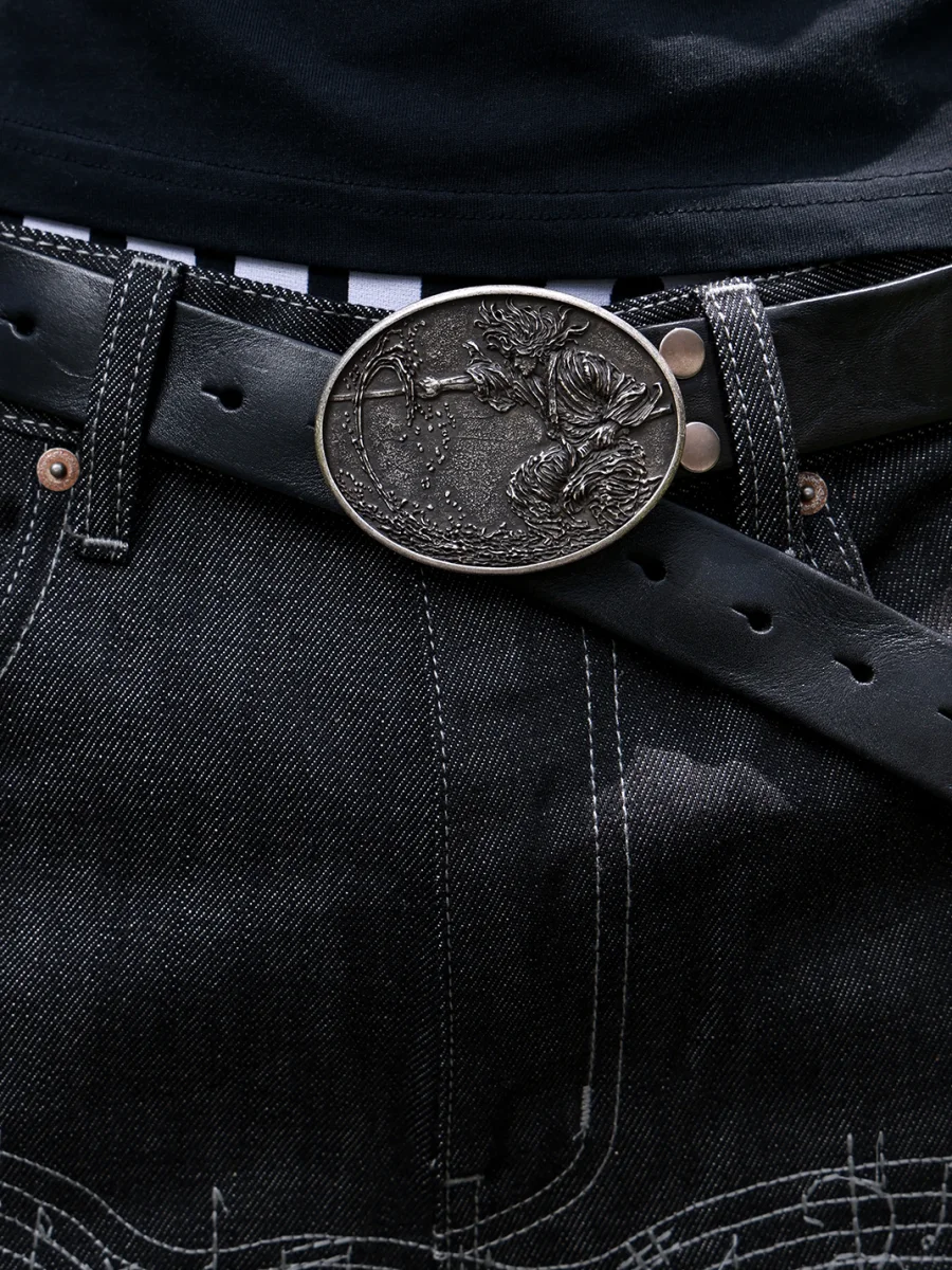 VOWPROGRESS | Miyamoto Musashi Cowhide Belt With Brass Buckle - 4
