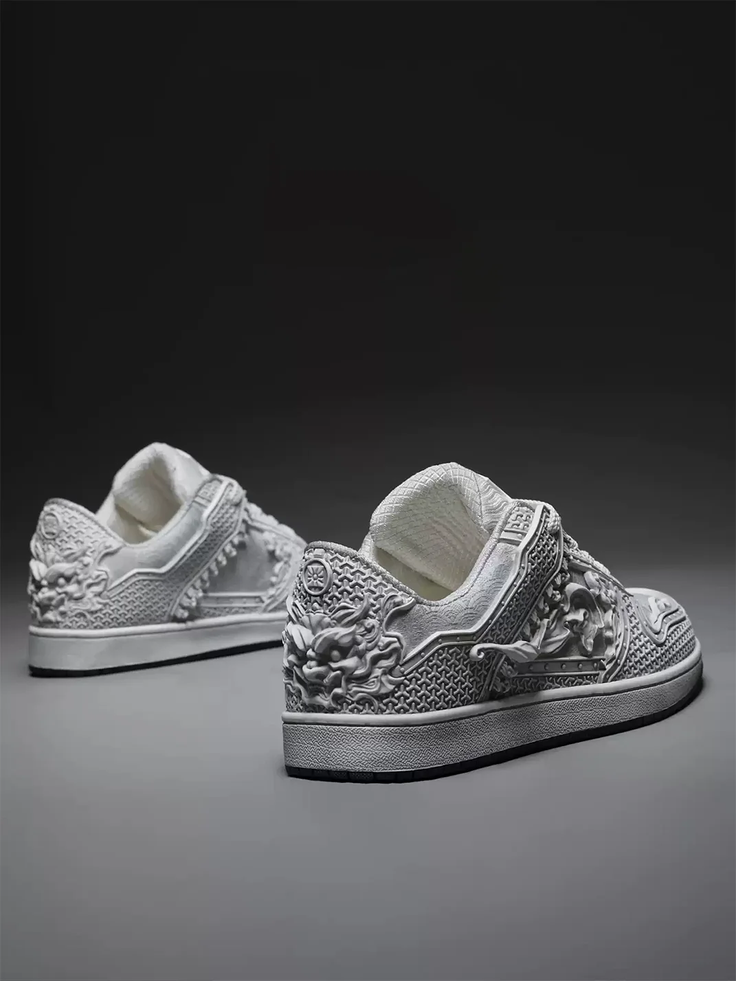 SGSX | White Armor Embossed Casual Sneakers