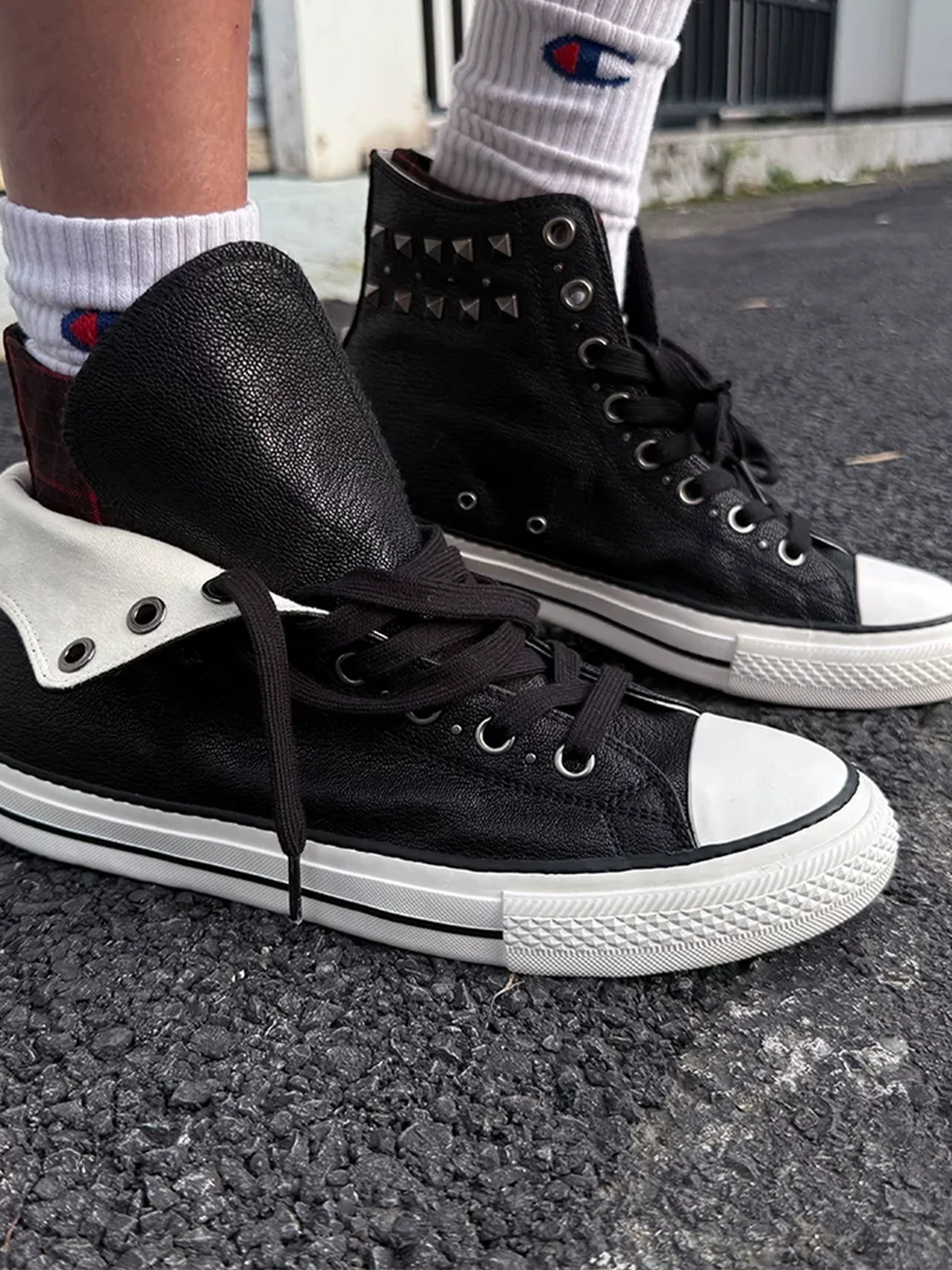 Tiesake | Modular Lambskin Crystal Sole Canvas Sneakers