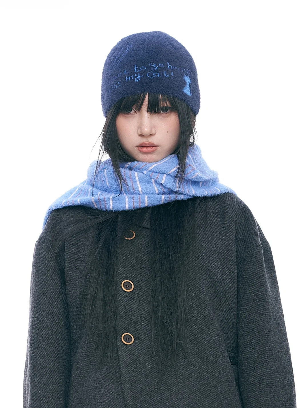 Wishmore | Cat Graphic Fuzzy Knit Beanie