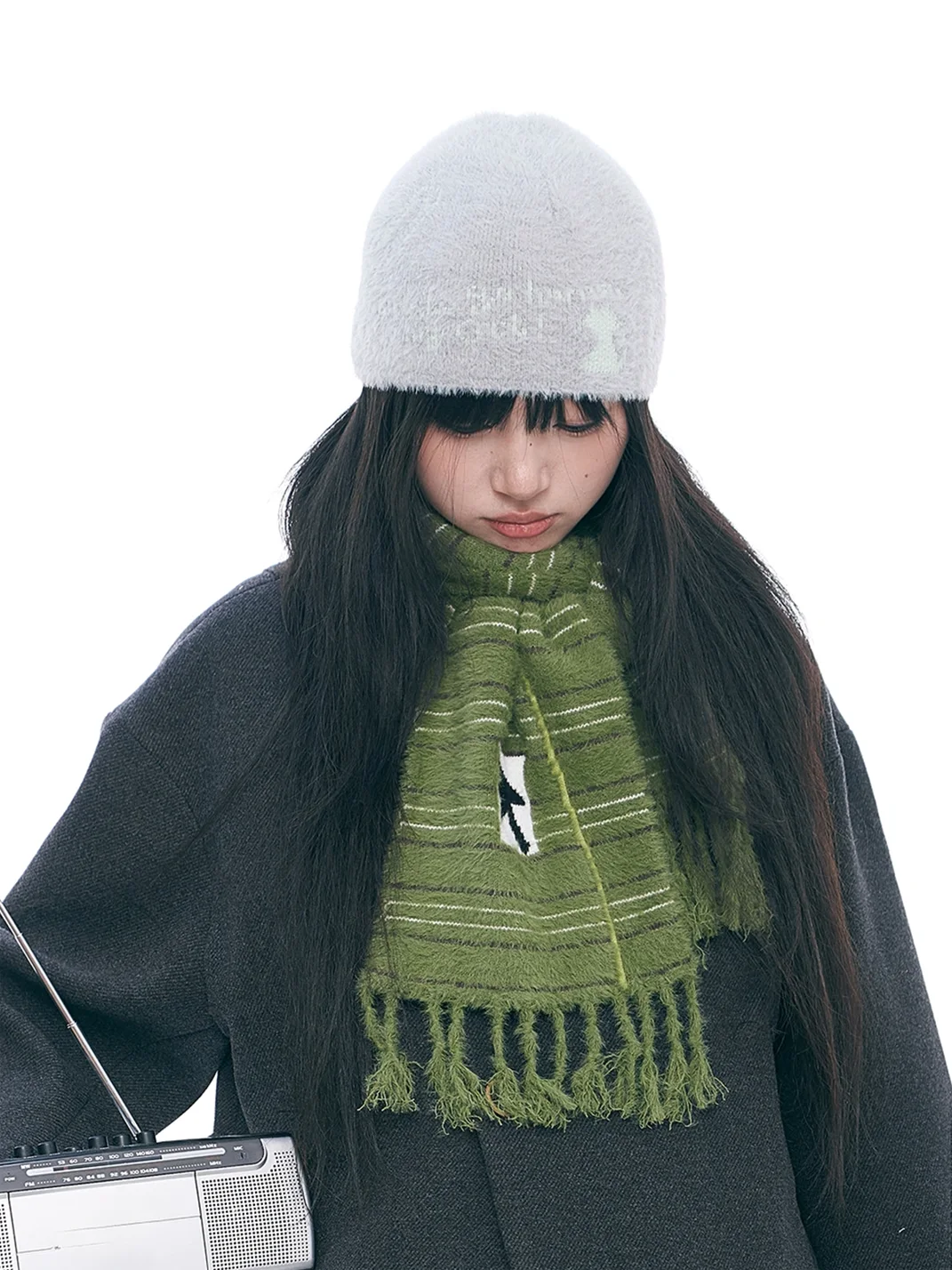 Wishmore | Cat Graphic Fuzzy Knit Beanie