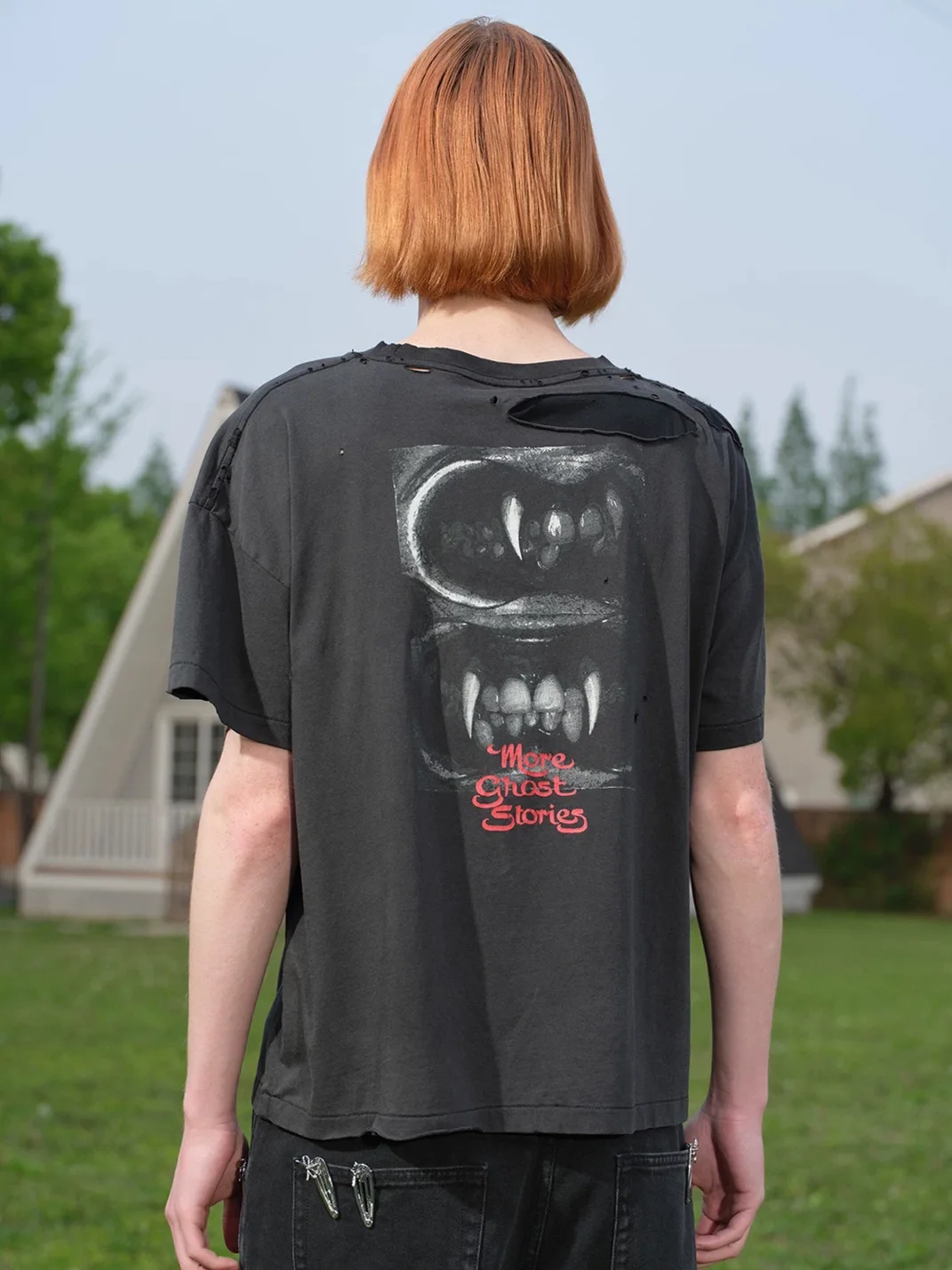 SONGAADON | Distressed Washed Dracula Portrait Boxy T-Shirt