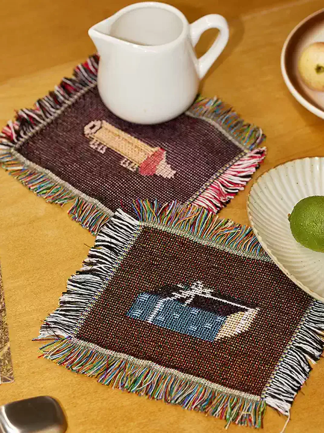 Wishmore | Woven Embroidered Tassel Coaster