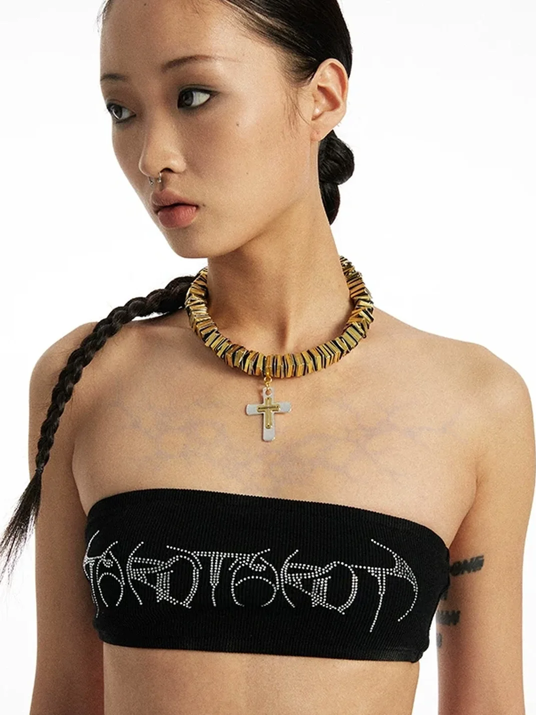 SchwarzGold | Handmade Two-Tone Cross Pendant Necklace