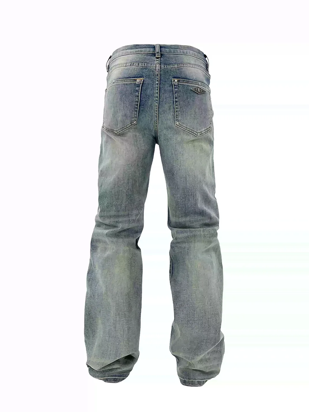 KARMANISTIC | Vintage Washed Studded Slim Straight Jeans
