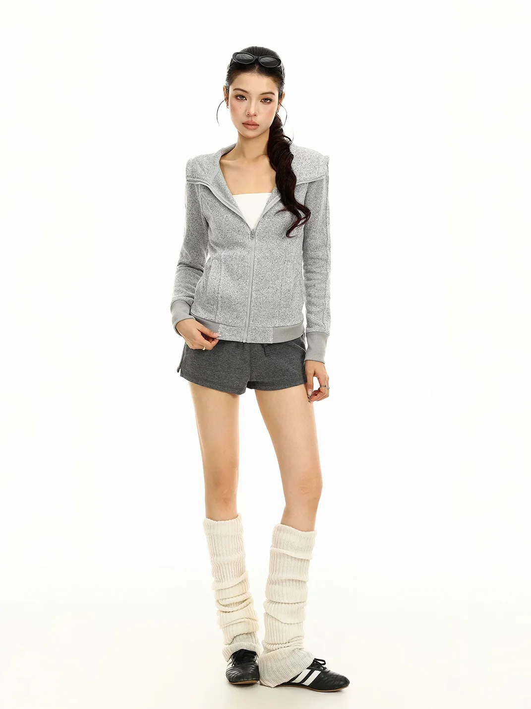 BIGGOLD | Cropped Hooded Zip Jacket