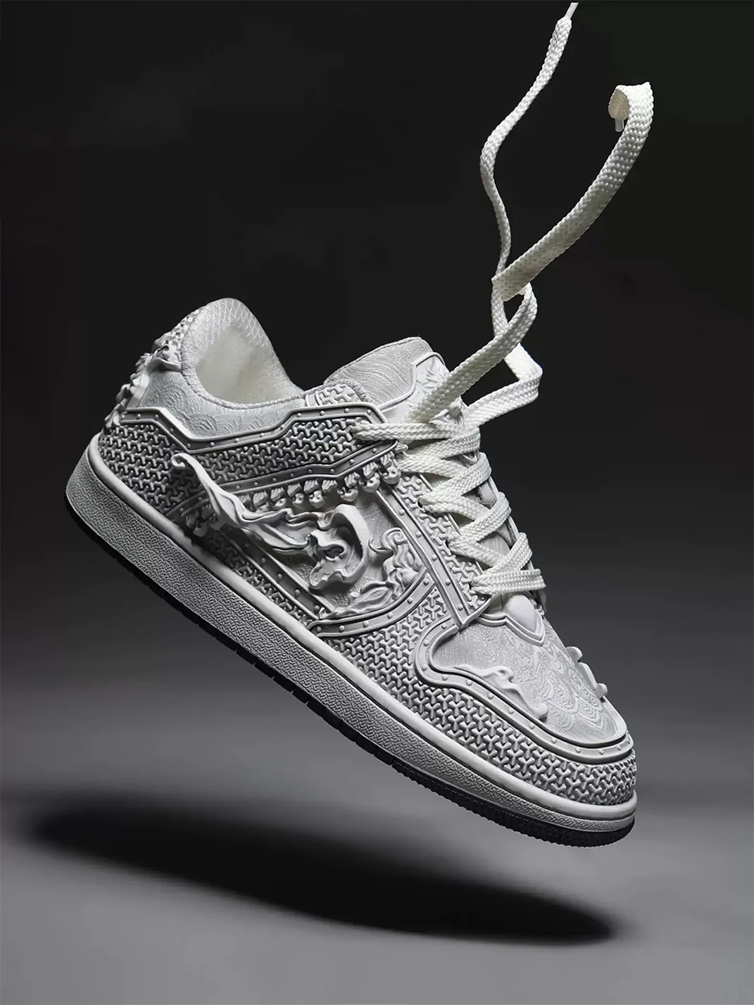 SGSX | White Armor Embossed Casual Sneakers