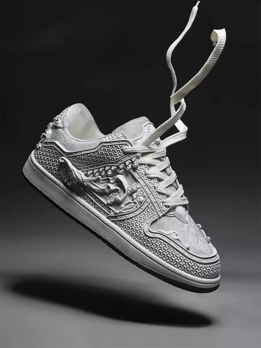 SGSX | White Armor Embossed Casual Sneakers - 3