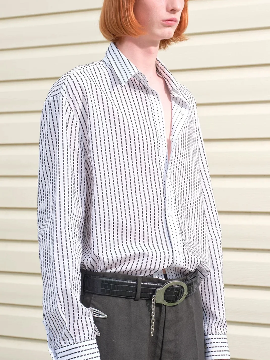 SONGAADON | No-Hole Handcuff Buckle Leather Belt