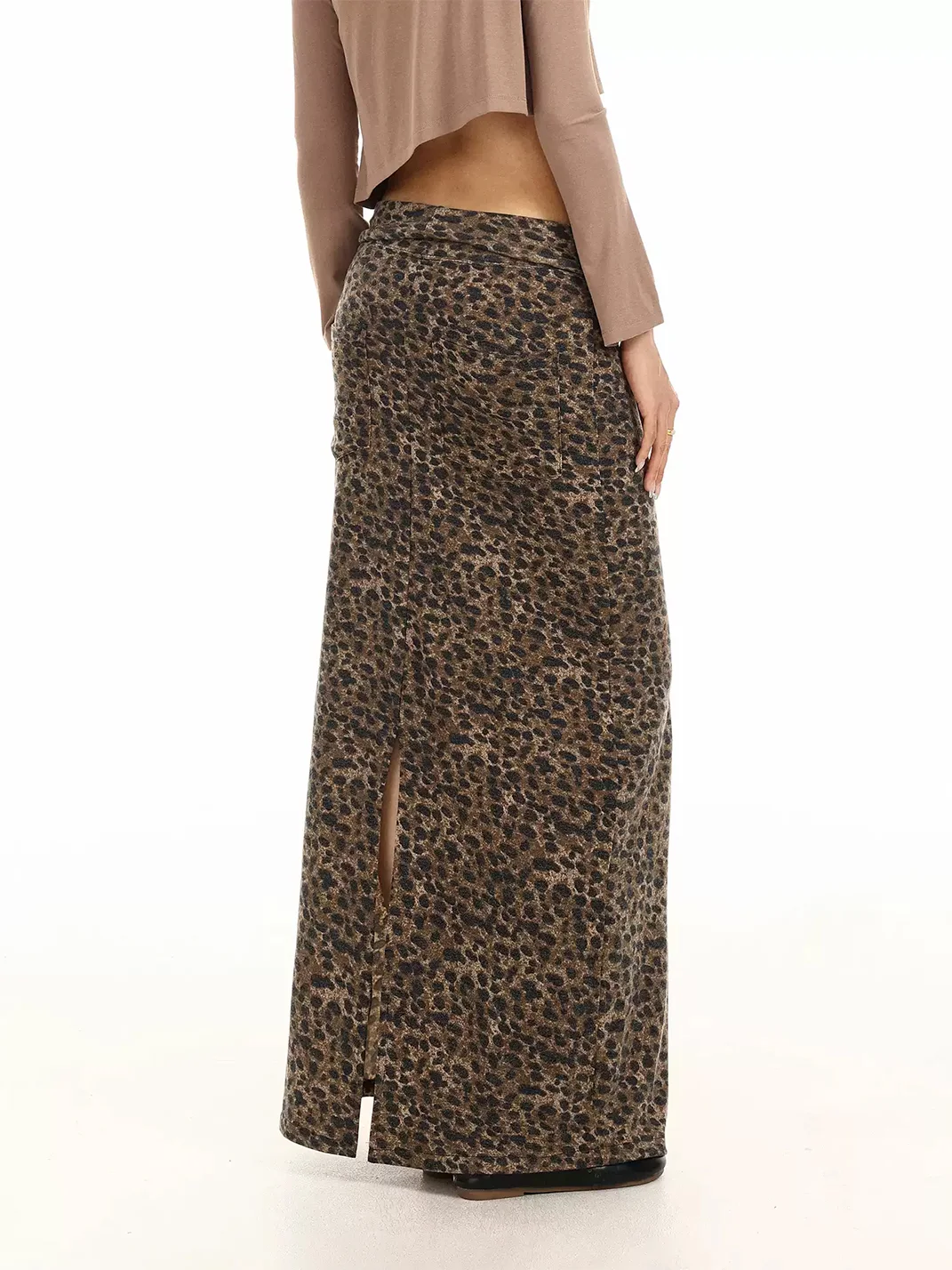 BIGGOLD | Fitted Leopard Print Maxi Skirt