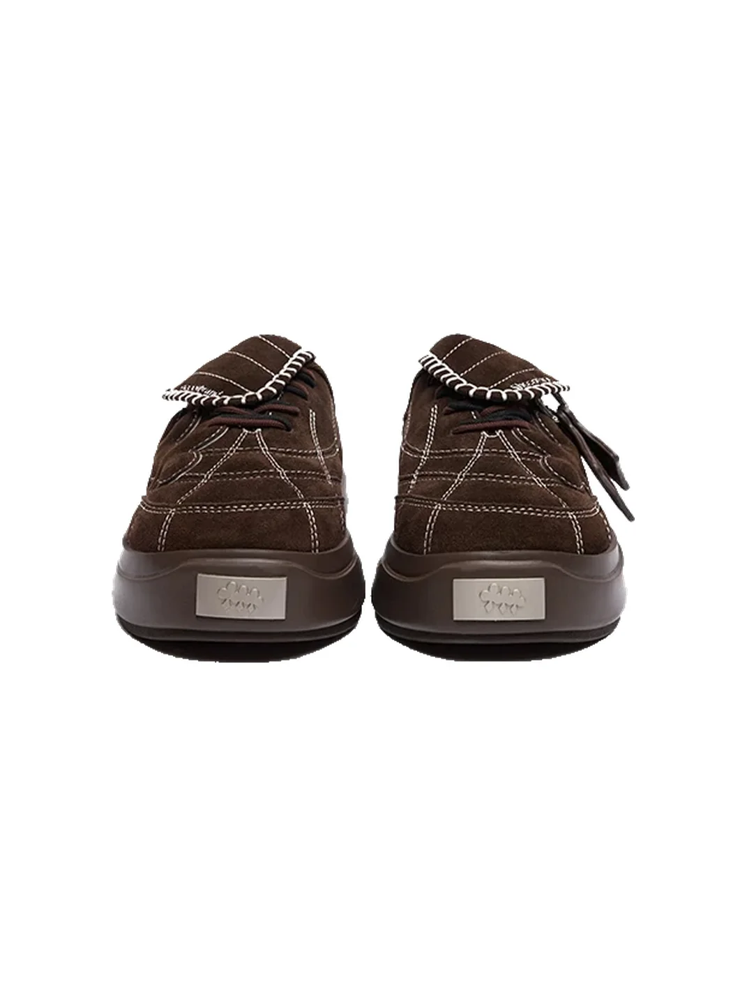 Shootbrand | Brown Suede Platform Slip-On Mules