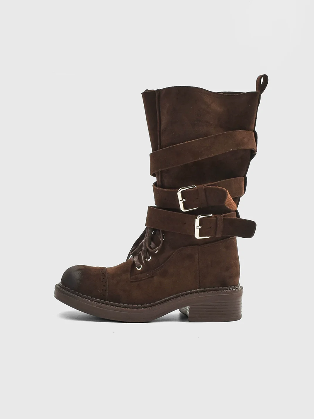 In lucky | Round Toe Western Biker Boots
