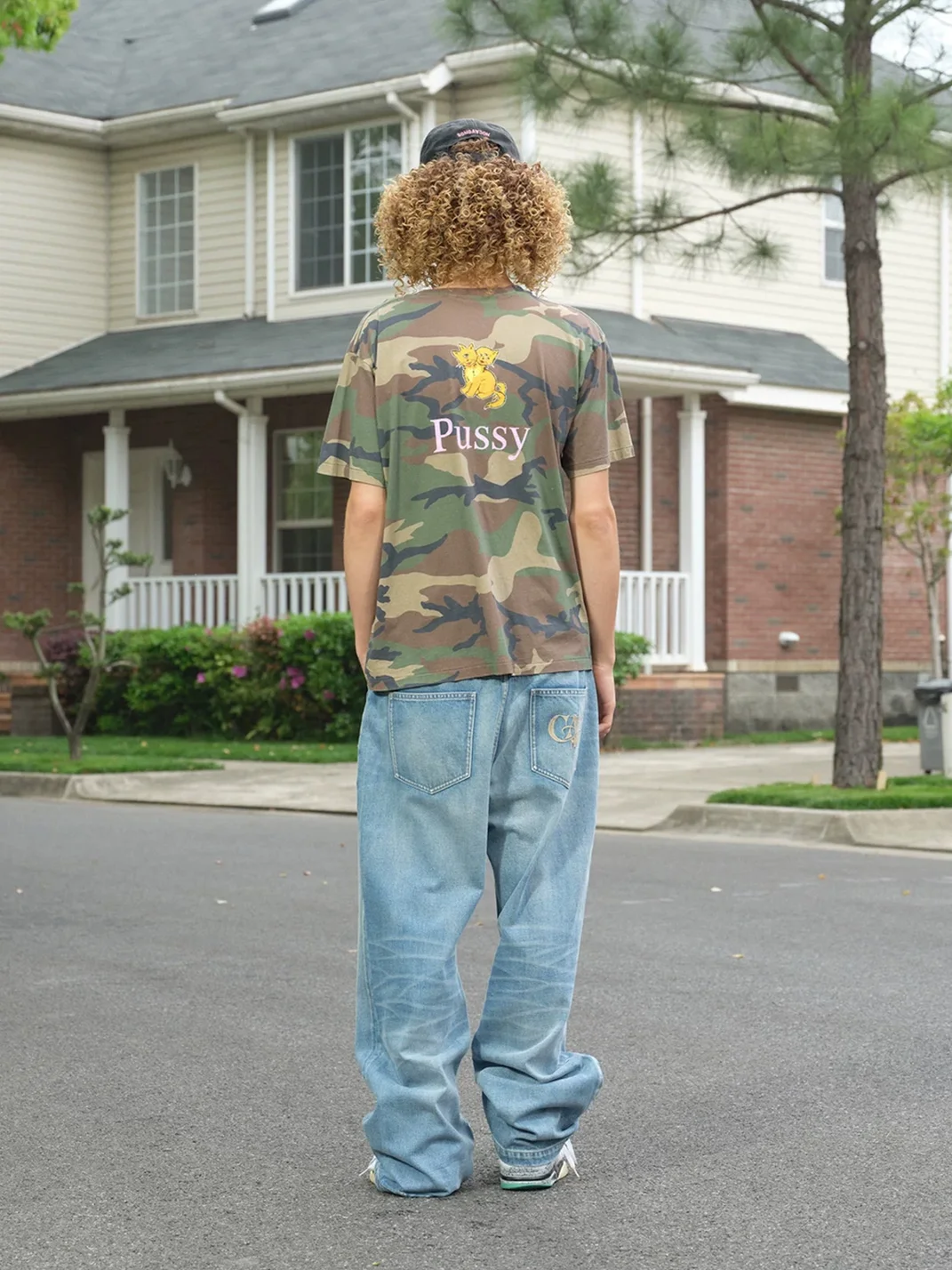 SONGAADON | Washed Graphic Print Cotton T-Shirt