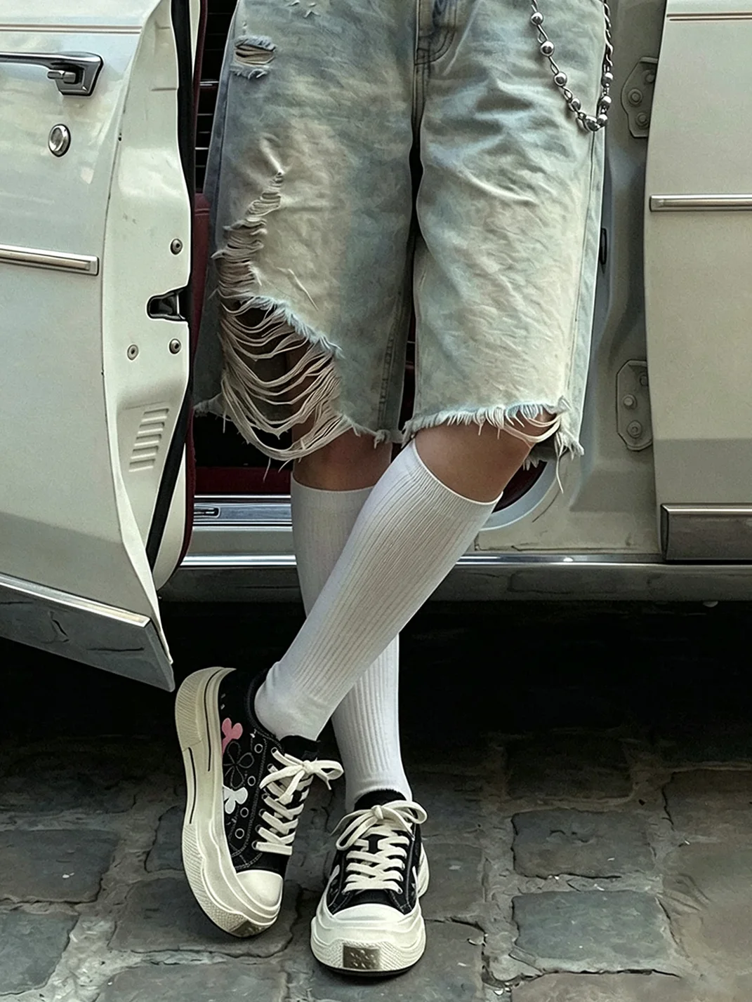 Shootbrand | Distressed Platform Canvas Sneakers