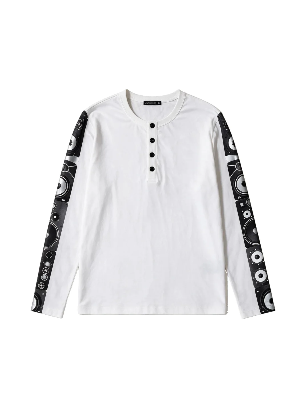 NumbAsia | Speaker Print Henley Long Sleeve T-Shirt