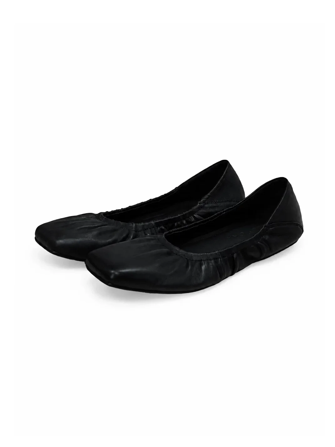 Selly Oak | Square-Toe Ruched Lambskin Ballet Flats