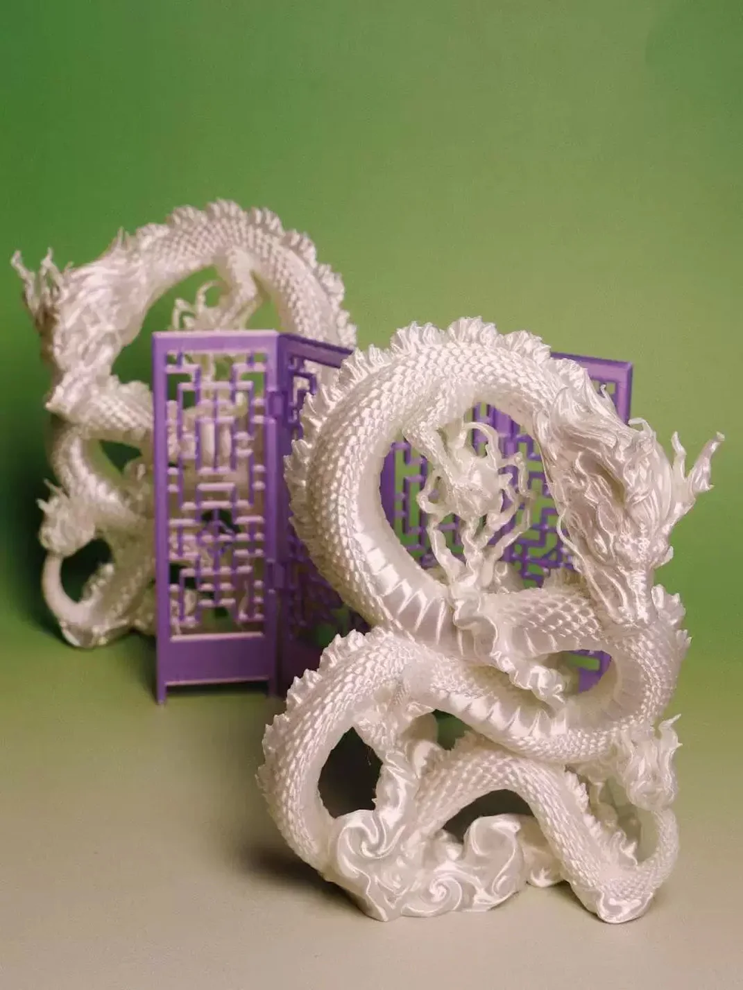 Piloud | 3D Printed Silver Dragon Ornament