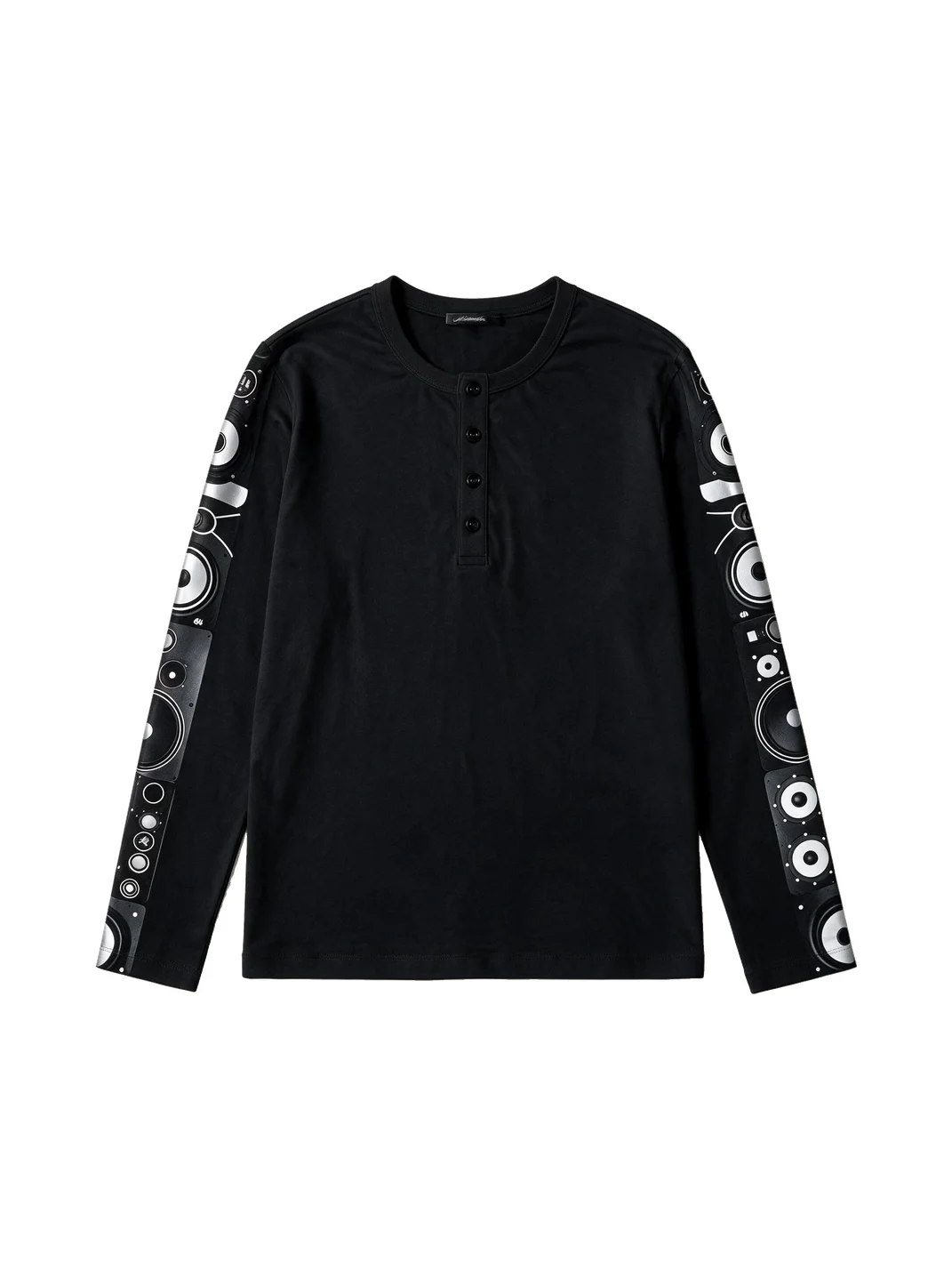 NumbAsia | Speaker Print Henley Long Sleeve T-Shirt
