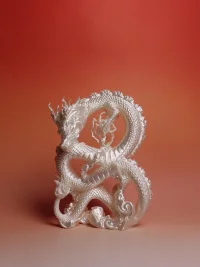 Piloud | 3D Printed Silver Dragon Ornament