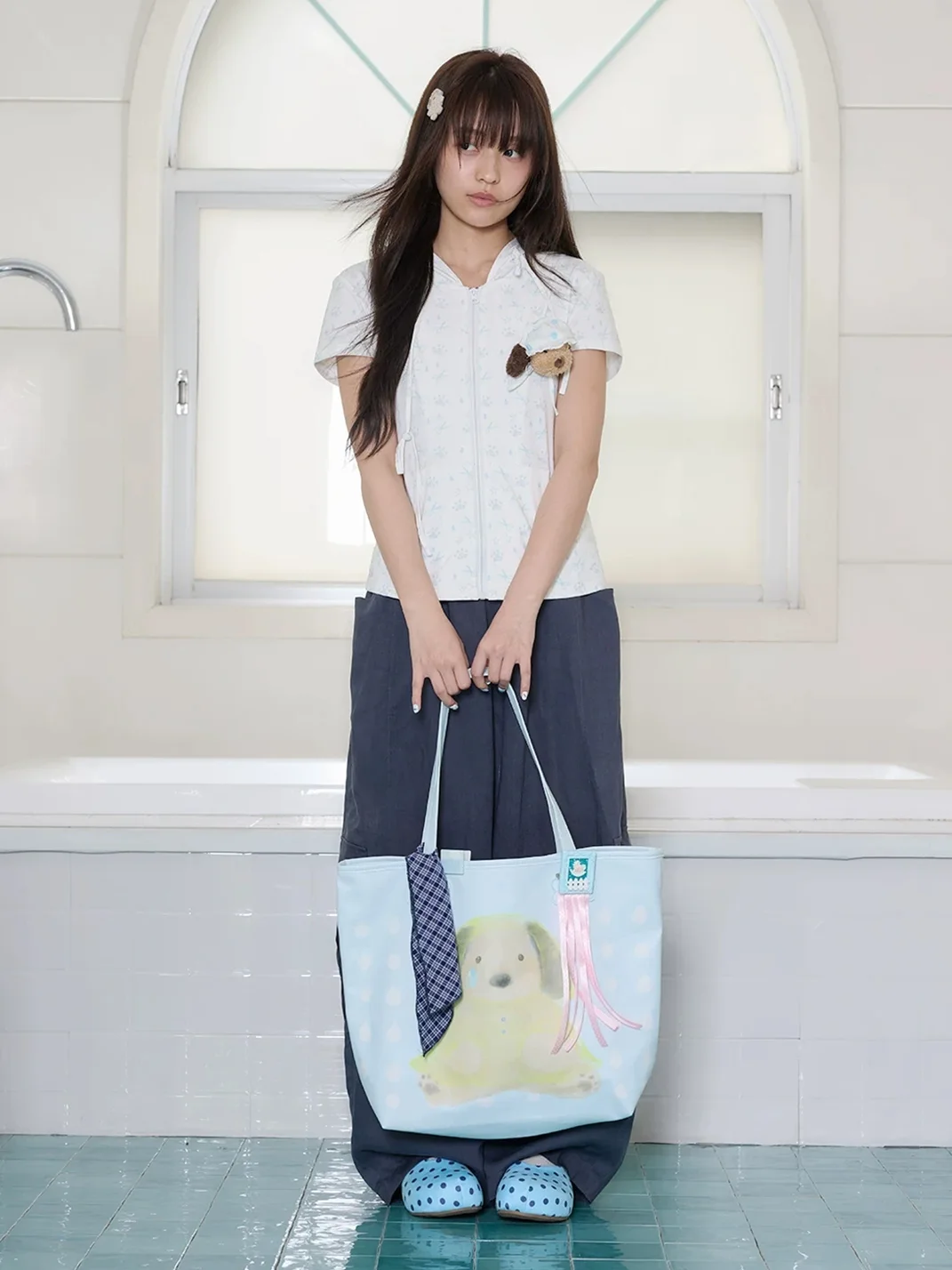 OhTODOG | Crying Puppy Raindrop Print Tote Bag