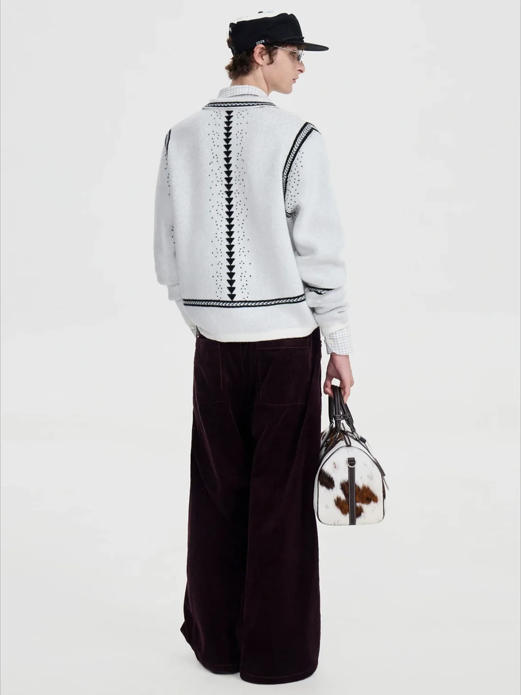 OPENFLY | Retro Corduroy Asymmetric Button Wide-Leg Pants