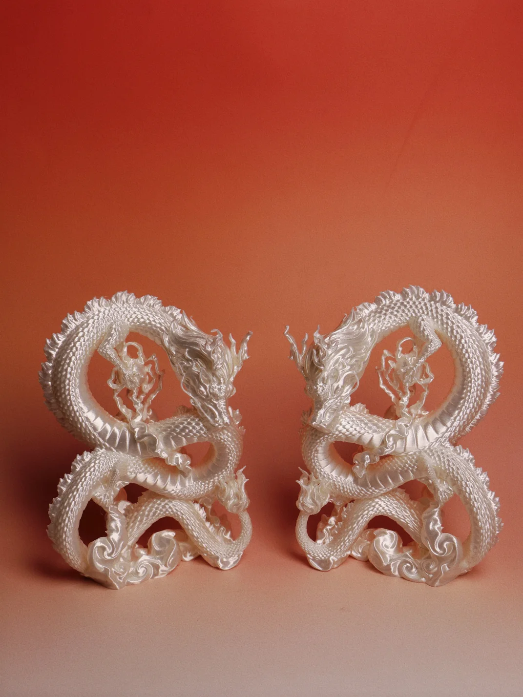 Piloud | 3D Printed Silver Dragon Ornament