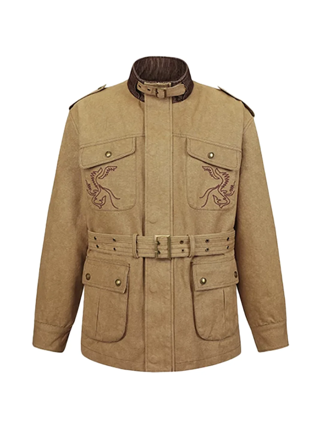 OPENFLY | Vintage Embroidered Belted Multi-Pocket Field Jacket