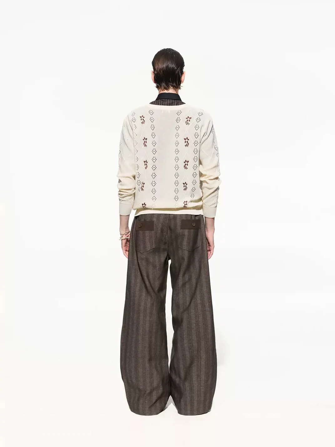 OPENFLY | Deconstructed Double-Pleat Wide-Leg Pants