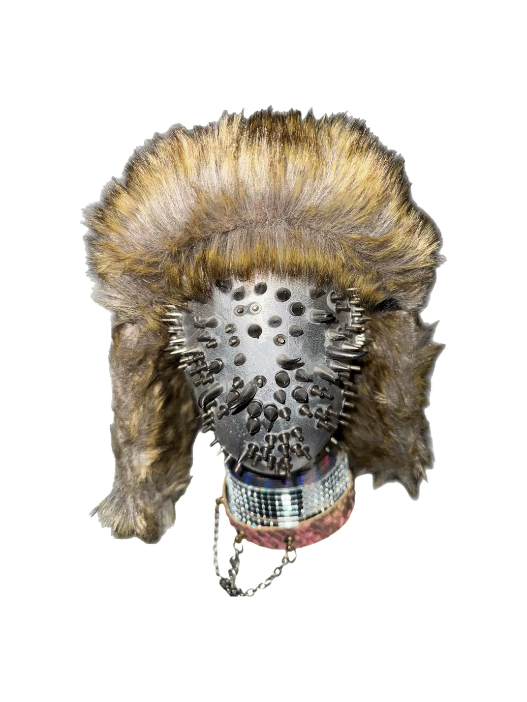 Carol's here | Spiked Patterned Leather Earflap Hat