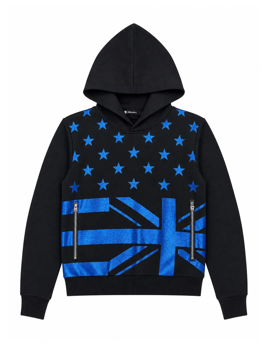 NumbAsia | Glitter Star Union Jack Fitted Hoodie