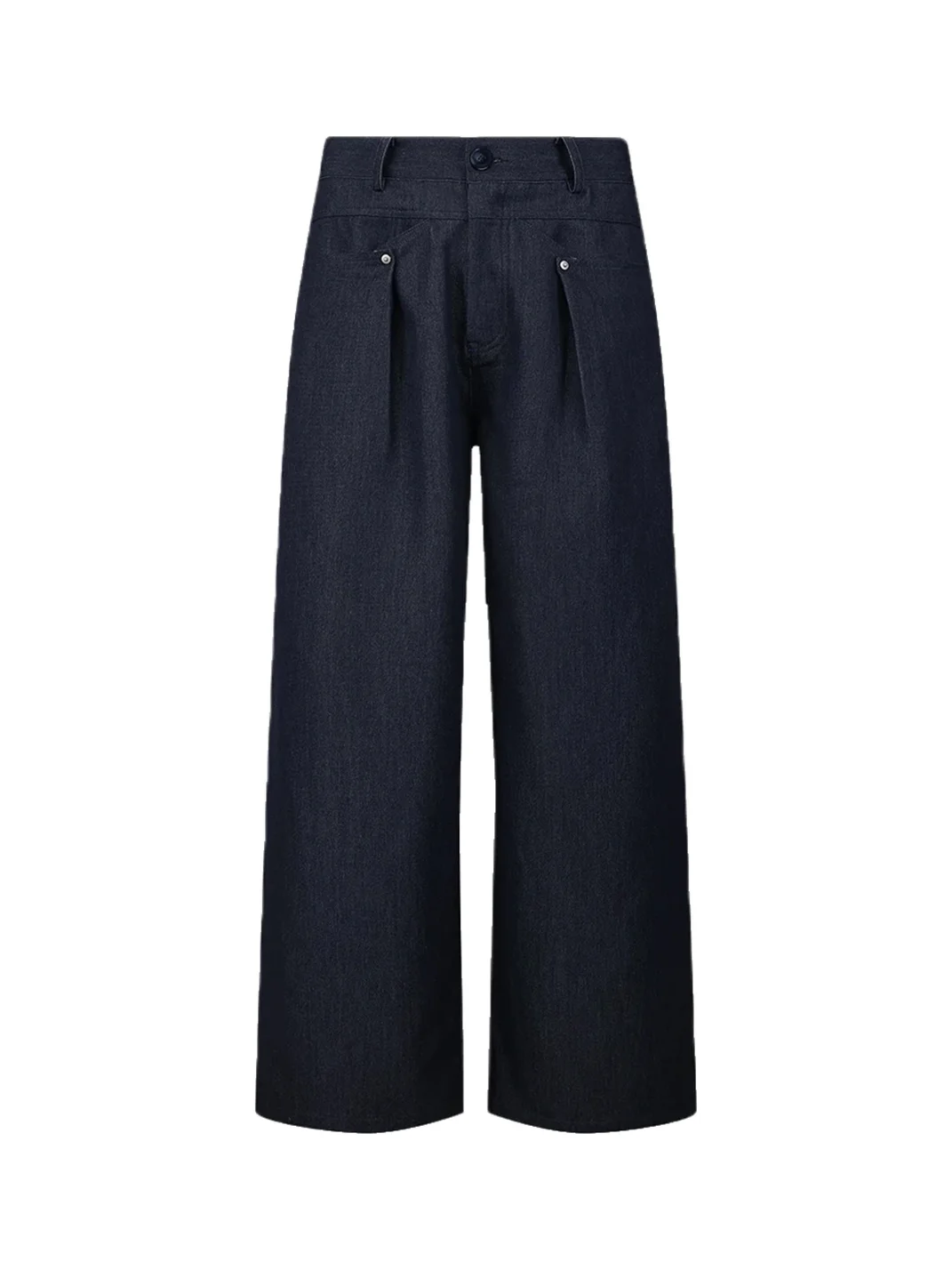 OPENFLY | Pleated Wide Leg Denim Pants
