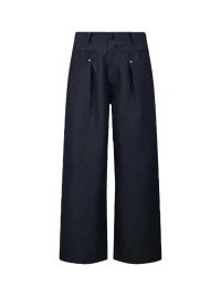 OPENFLY | Pleated Wide Leg Denim Pants