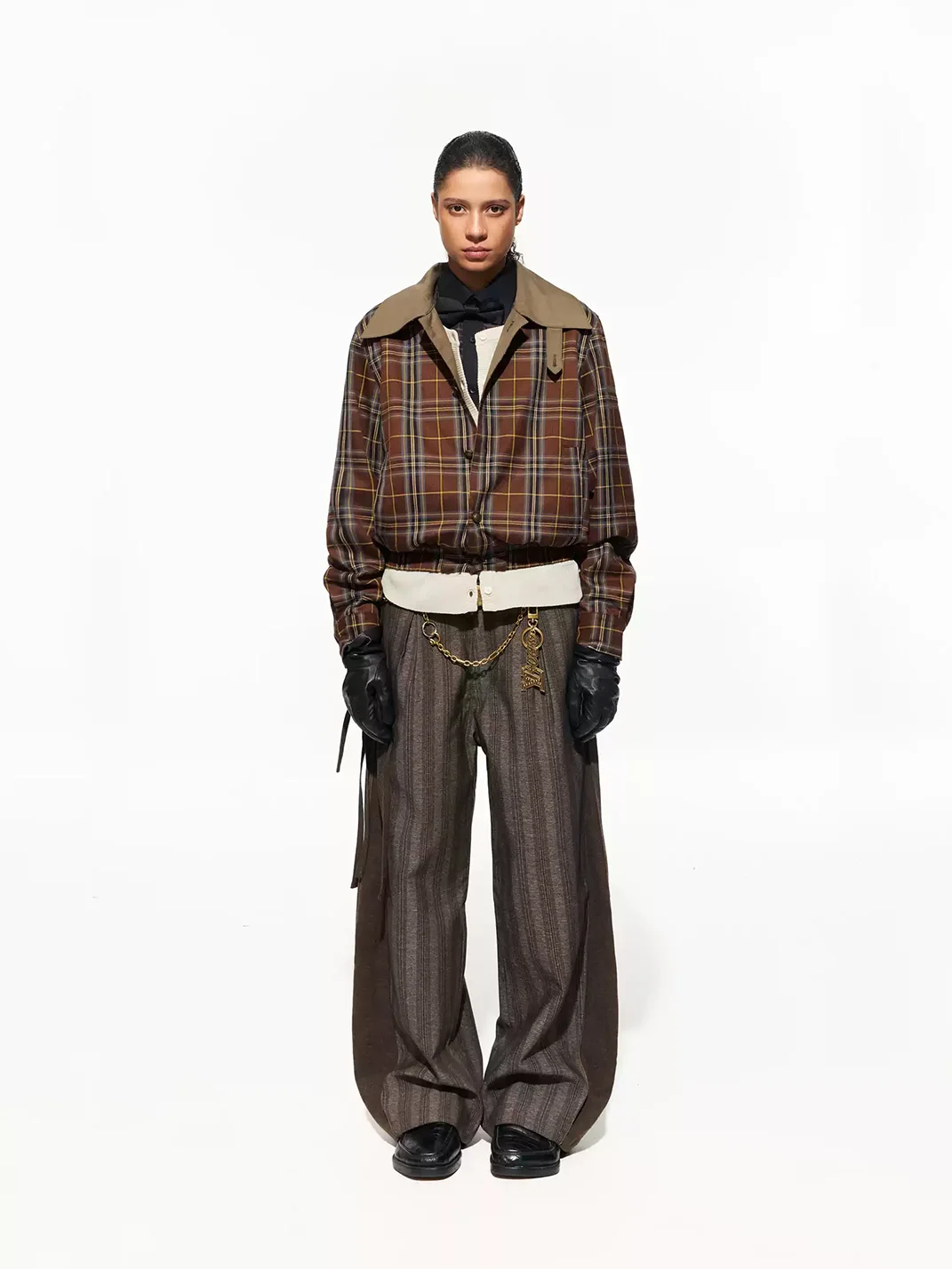 OPENFLY | Deconstructed Double-Pleat Wide-Leg Pants
